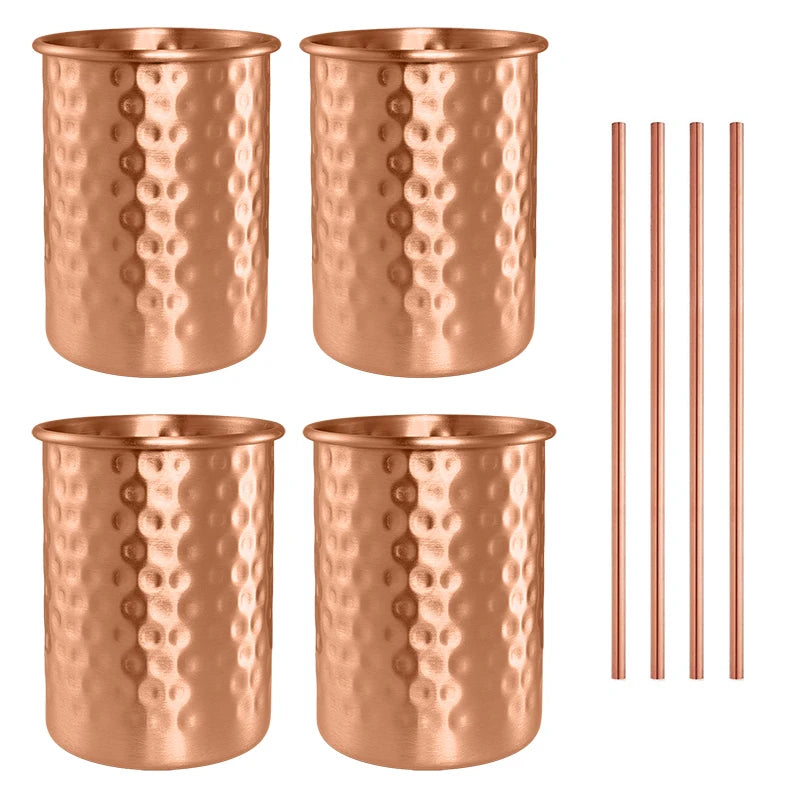 Tasse en cuivre pur 400ml avec paille
