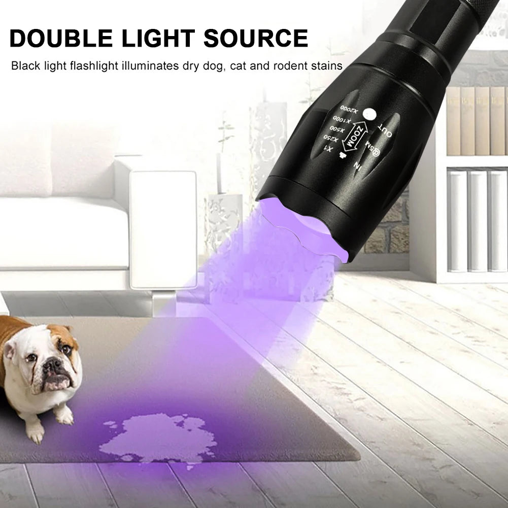 Lampe torche UV mini zoomable 150LM XPE- Lumière ultraviolette