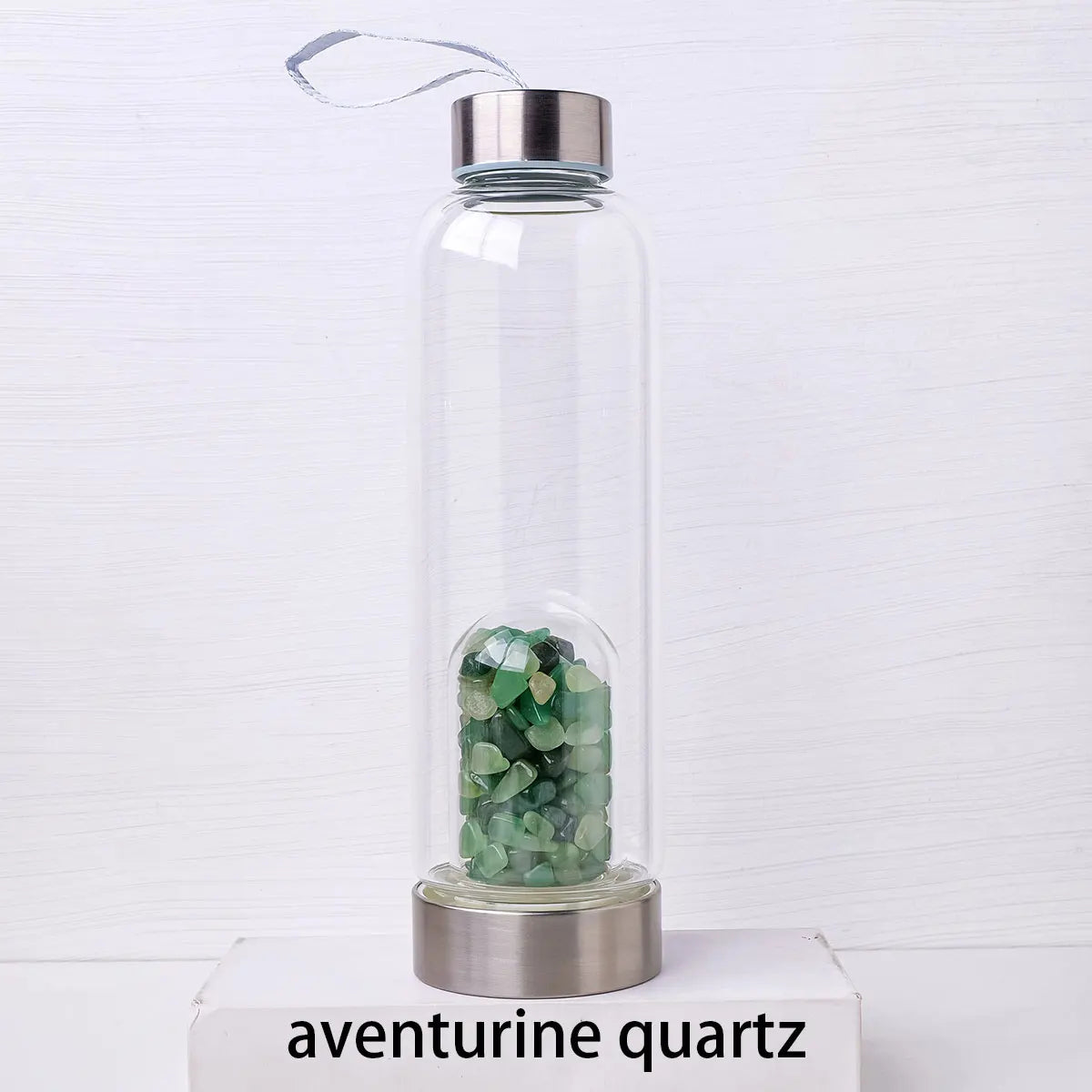 Pierre de cristal naturel,bouteille d'eau énergisante et saine, pierre précieuse de guérison, quartz
