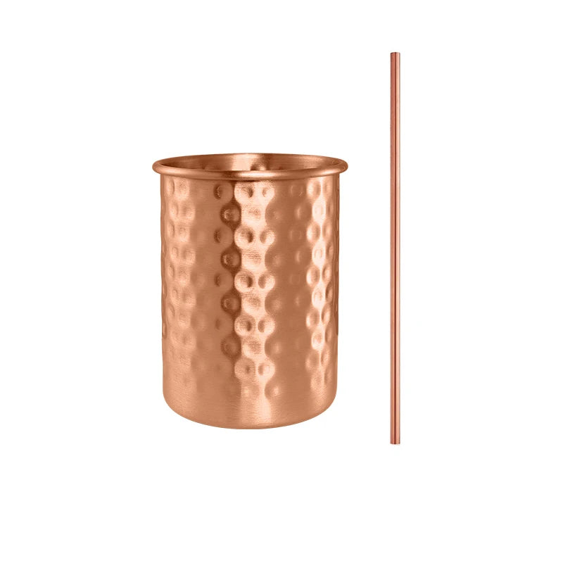 Tasse en cuivre pur 400ml avec paille