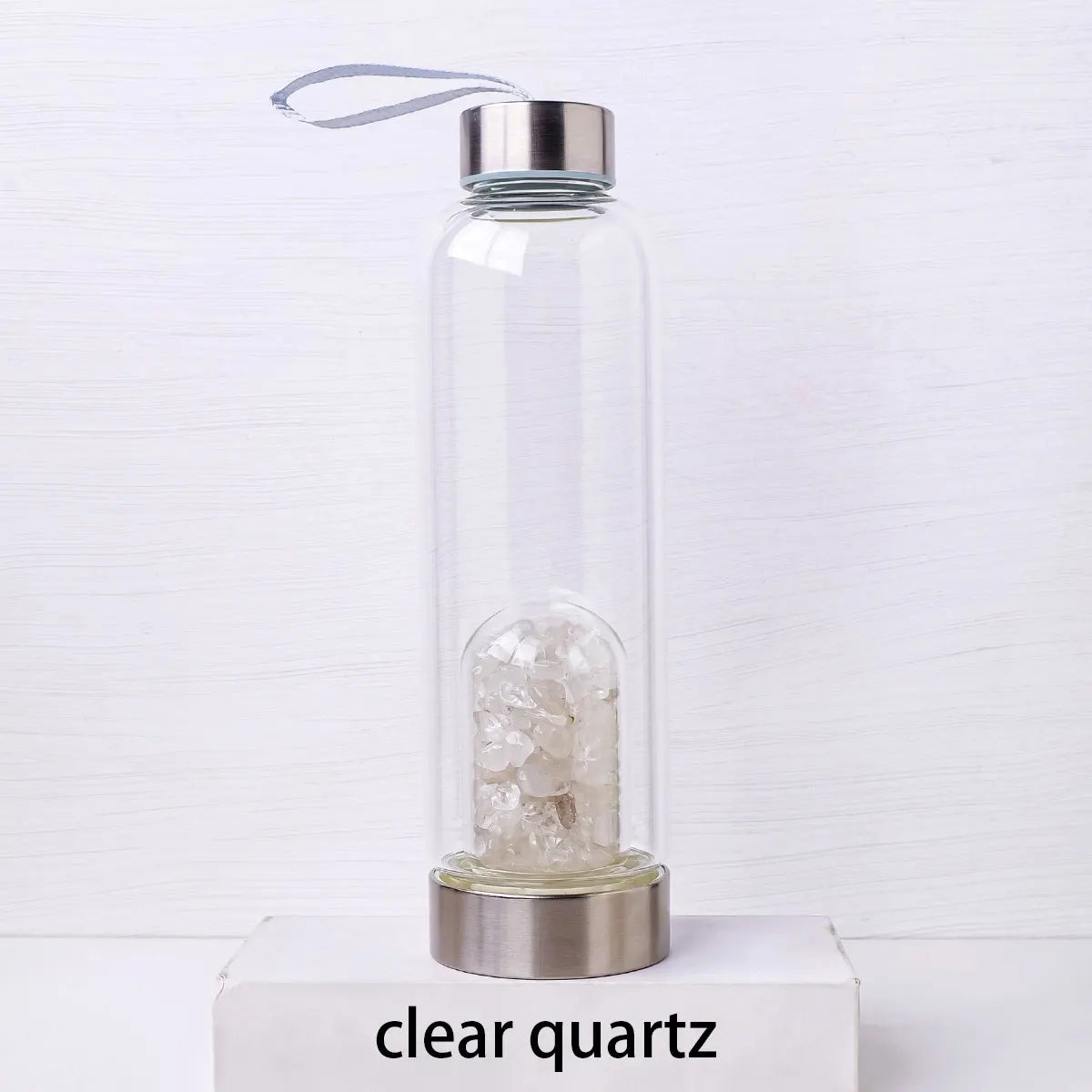 Pierre de cristal naturel,bouteille d'eau énergisante et saine, pierre précieuse de guérison, quartz