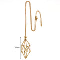 Collier à cristal, porte-pierre vide, cordon ciré, chaîne en acier inoxydable, pendentif ajustable, pochette en filet, accessoire de bijou en pierre naturelle