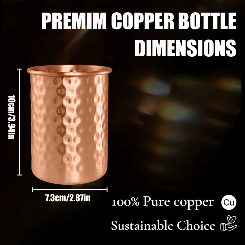 Tasse en cuivre pur 400ml avec paille