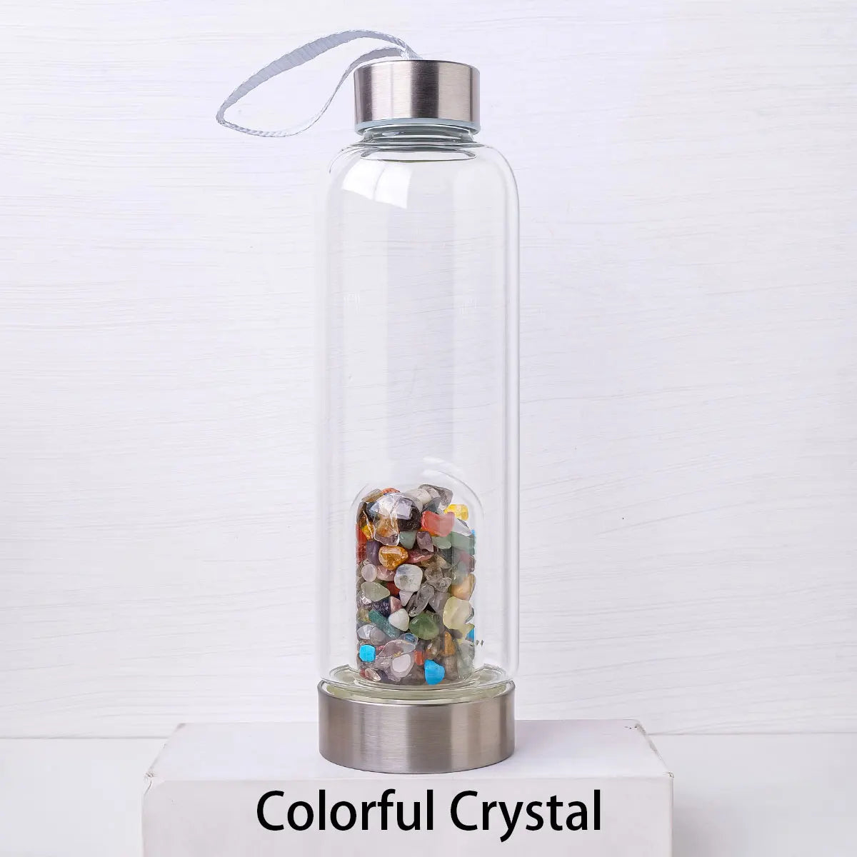 Pierre de cristal naturel,bouteille d'eau énergisante et saine, pierre précieuse de guérison, quartz