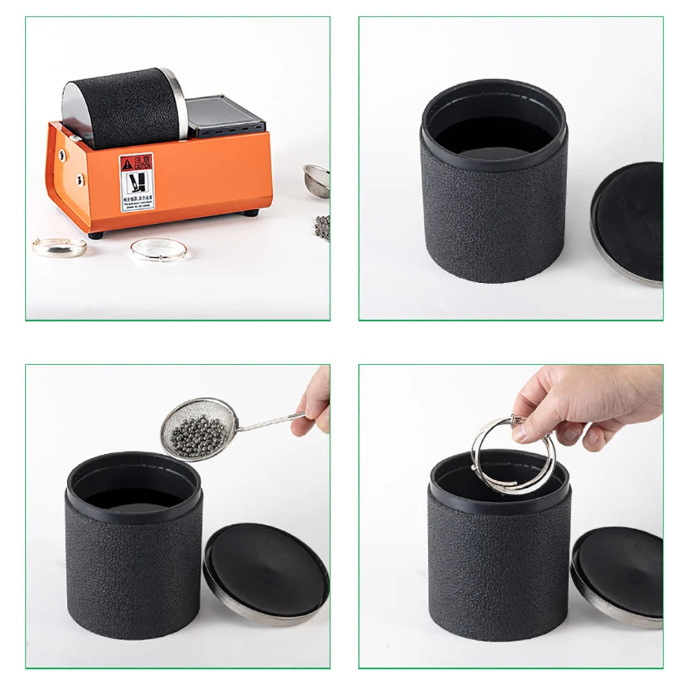 Machine à polir rotative électrique pour pierres - Capacité 2,5 kg - Tambour simple pour perles, pierres- Polisseuse