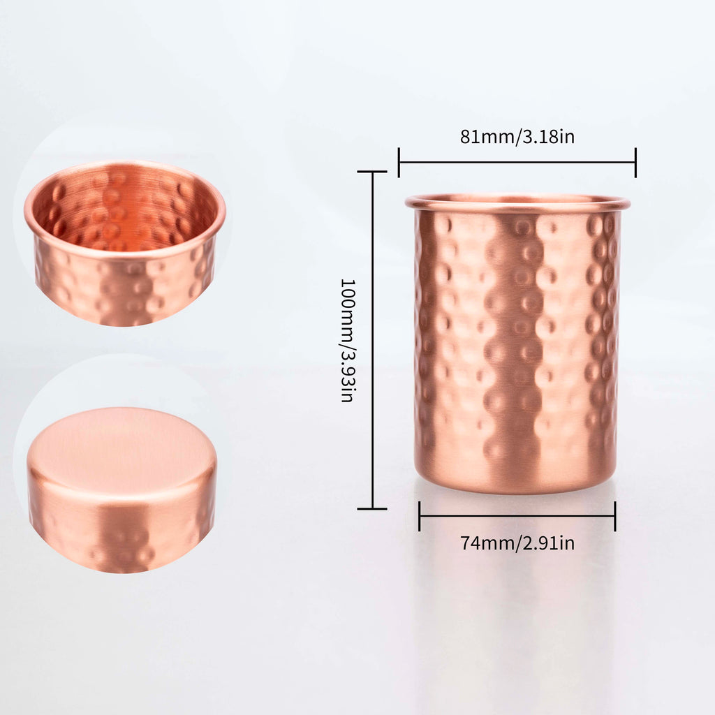 Tasse en cuivre pur 400ml avec paille